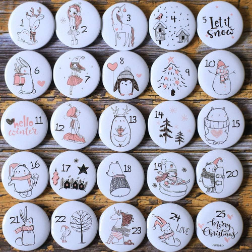 Adventskalender zahlen buttons - adventskalender,