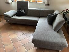 Eck-Couchgarnitur, gebraucht, Stoff grau meliert, 275 cm x 210 cm