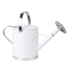 Gießkanne Weiß Silber 5 Liter 2 Haltegriffe Deko Garten Terrasse H. 25,5cm 