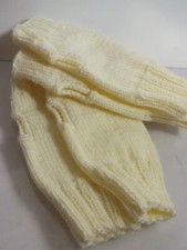 Handstulpen Handschuhe Armstulpen Pulswärmer handgestrickt creme/weiß