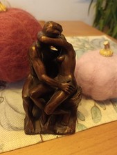 Skulptur Plastik aus Bronze Reproduktion des Künstlers Rodin "Der Kuss" 12 cm