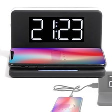 LUXUS UHREN RADIO WECKER DIGITAL LADEGERÄT INDUKTION HANDYLADESTATION 71098015