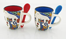 2-teiliges Set Espresso Cortado Tasse Keramik inkl. Keramiklöffel Moriv Katzen