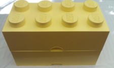 2 x Lego Duplo Aufbewahrungs Stein Box XXL 50x25x18 cm Storage Brick Gelb