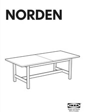 IKEA Tisch NORDEN massive Birke 220/260L x 100B x75 cm