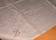 Alte Leinen Damast Tischdecke