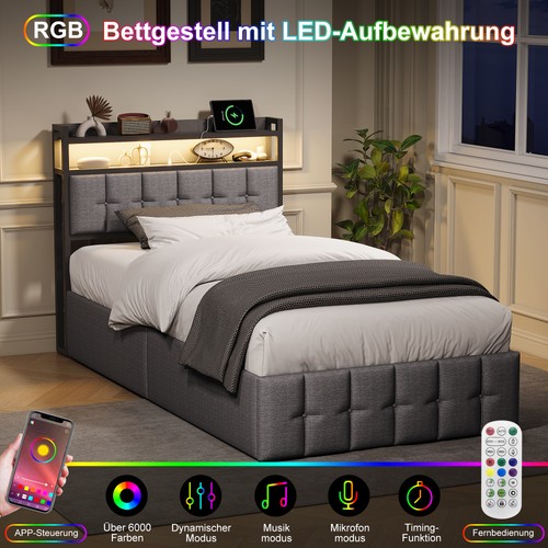 Boxspringbett 90x200 mit - , led