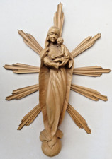 Aus holz geschnitzte madonna - holz,