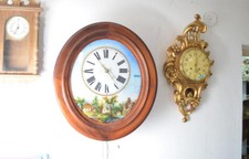 Riesige Schwazwälder 60 cm Hinterglasmalerei Rahmenuhr an Uhrenbastler 72 FR2