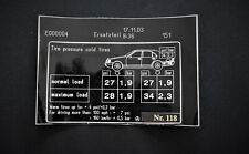 Original Aufkleber Reifendruck