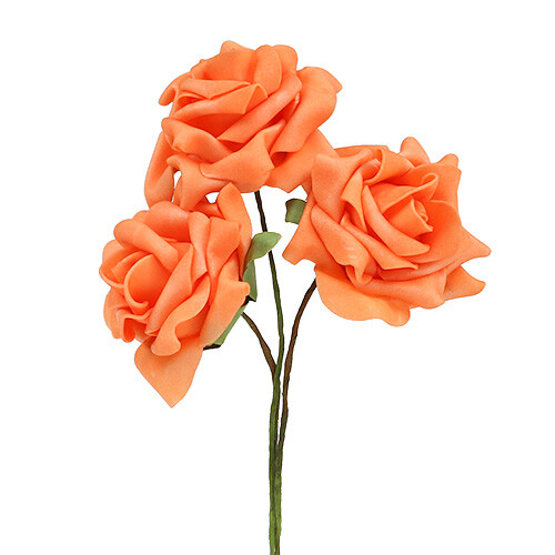 Foam rose deko orange - deko, Ø7,5cm