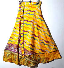 Unglaublich-Kunst Vintage Seide Sari Magic Wickelrock Wende Hippie Sarong