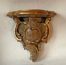 orig Rokoko Konsole Figurenkonsole Wandkonsole Figurensockel Holz Sockel gefasst