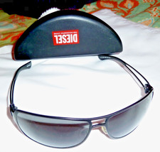 DIESEL PILOTEN SONNENBRILLE SCHWARZ METALL MIT BOX BREITE 17cm HÖHE 12cm SCHWARZ