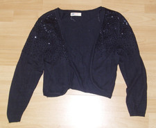 Strick Cardigan Bolero langarm Gr. 170 schwarz mit Paietten Strickjacke H&M