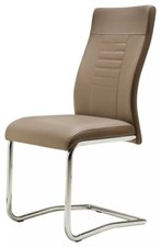 Schwingstuhl, Küchenstuhl, Freischwinger, Eßtischstuhl beige braun, 4er Set