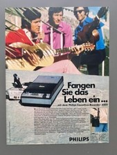Philips Cassetten Recorder 3302 Tape Rekorder 1969 Vintage Ad Werbung Reklame V3