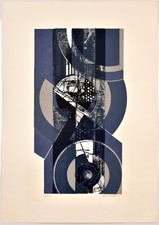 Birkhölzer, Abstrakte Komposition. [Signierte Original-Farblithografie].