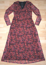 ZERO Kleid Gr.42 dunkel rot orange schwarz maxi Mesh Set ++Neu++