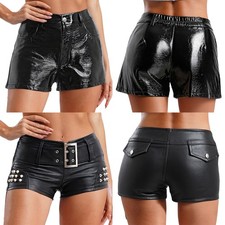 Damen Shorts PU-Leder Hotpants