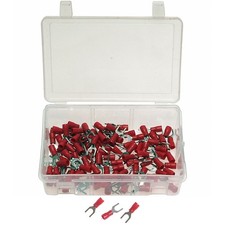 100 x Kabelschuhe Presskabelschuhe Sortiment TYP GABELFORM ROT 0,5-1,5 mm²