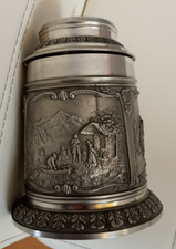 Zinn Bierkrug mit Deckel und