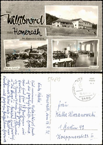 Ansichtskarte honerath haus - ansichtskarte,