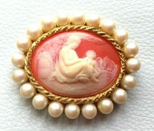 GROSSE BROSCHE Stil Kamee Fake