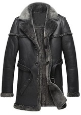 HERREN B3 RAF SCHAFFFELL LEDER FLIEGER BOMBER WINTER FLIEGEN PILOT JACKE...