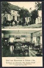 Ansichtskarte Rosenhain b. Löbau, Gasthaus zur Schmiede, Bes. Gustav Frindt 