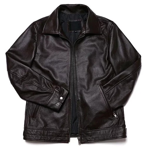Schwarzer herren biker - schwarzer, mantel