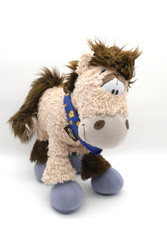 Galupy Pferd Plüsch Depesche Diddl Stofftier stehend Braun blau Halstuch Blumen