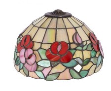 Ersatzschirm Tiffany Glas Handgearbeitet Mit Blumen Erhöhung 30 Cm