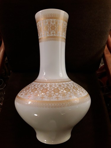 Porzellan bodenvase weiß gold - weiß,