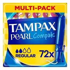 Tampax Compak Pearl Regular Tampons mit Applikator MULTI-PACK 16/72/144/216 st.