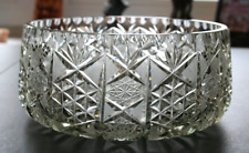 Große Antike Bleikristallschale handgeschliffen Glas Vintage Kristall Schüssel