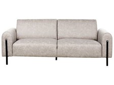 3-Sitzer Sofa Lederoptik grau