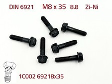 50 Stück Schraube mit Bund M8x35 8.8 schwarz Zink Nickel beschichtet