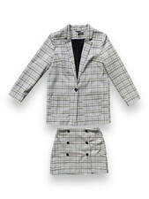 Grau gelb Karierter Blazer +