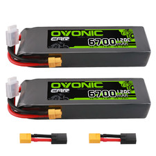 2X Ovonic 4S 6700mAh LiPo-Akku 14,8 V 120C XT60-TRX für TRX RC Auto LKW Boot 