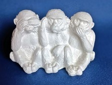 Dekofigur „Die drei Affen“ – nicht sehen, hören, sprechen Figur Sklptur weiß