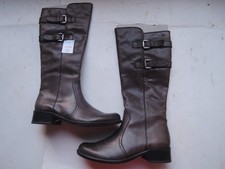 CAPRICE Vario Damen Stiefel Schaft ca. 37cm Leder dunkles Taupe Gr. 37,5 4,5