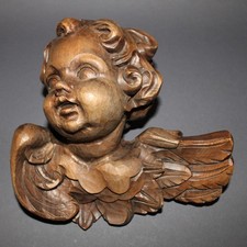 Holz Figur Putto Engelskopf