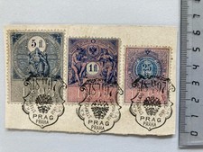 Prag Kultur Stempel Marke Cinderella 1893 Stempel 1897 Praha Tschechien Fiscal