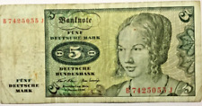 5 Mark 1970 Banknoten BRD Papiergeld Geldschein echt gelaufen