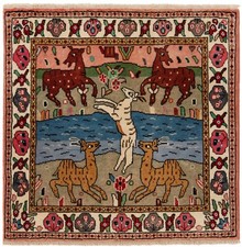 Sarough Perserteppich Handgeknüpft 67 x 70 cm - Spätostteppich Teppich