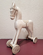 Schaukelpferd mit Fell Holz