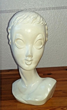 Vintage Twiggy Büste weiß Perückenkopf Kopf Hutständer Vintage 60er Jahre