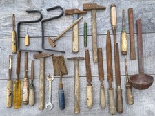 Altes Werkzeug Trödel Flohmarkt Eisen Metall Hammer Feile Beitel Beschlag     #2