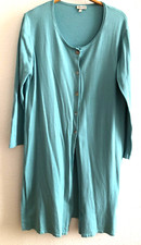 Deerberg Mantel /Jacke Himmelblau Perlmutt-Knopfverschluss 100% Baumwolle Gr L